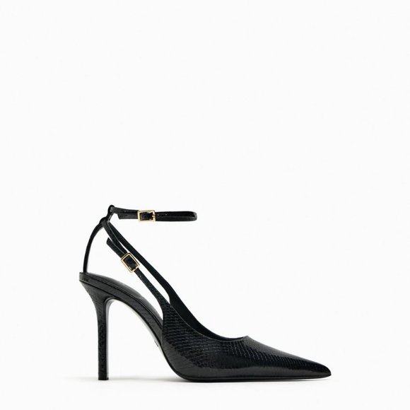Zara Animal Print Slingback Heels - Picture 1 of 7